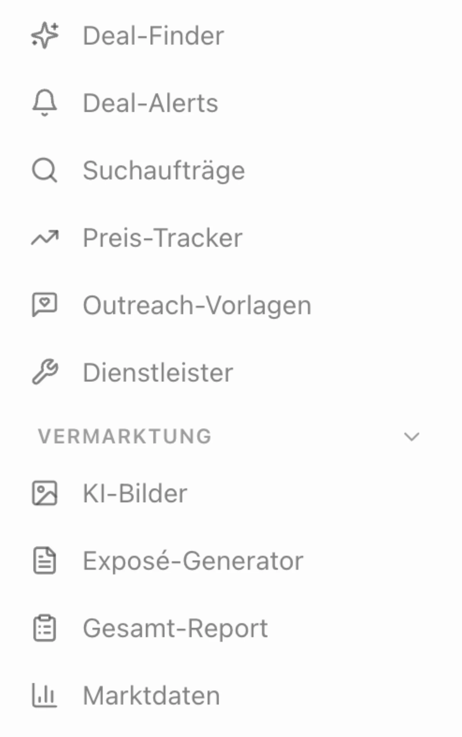 Tool-Übersicht der Software